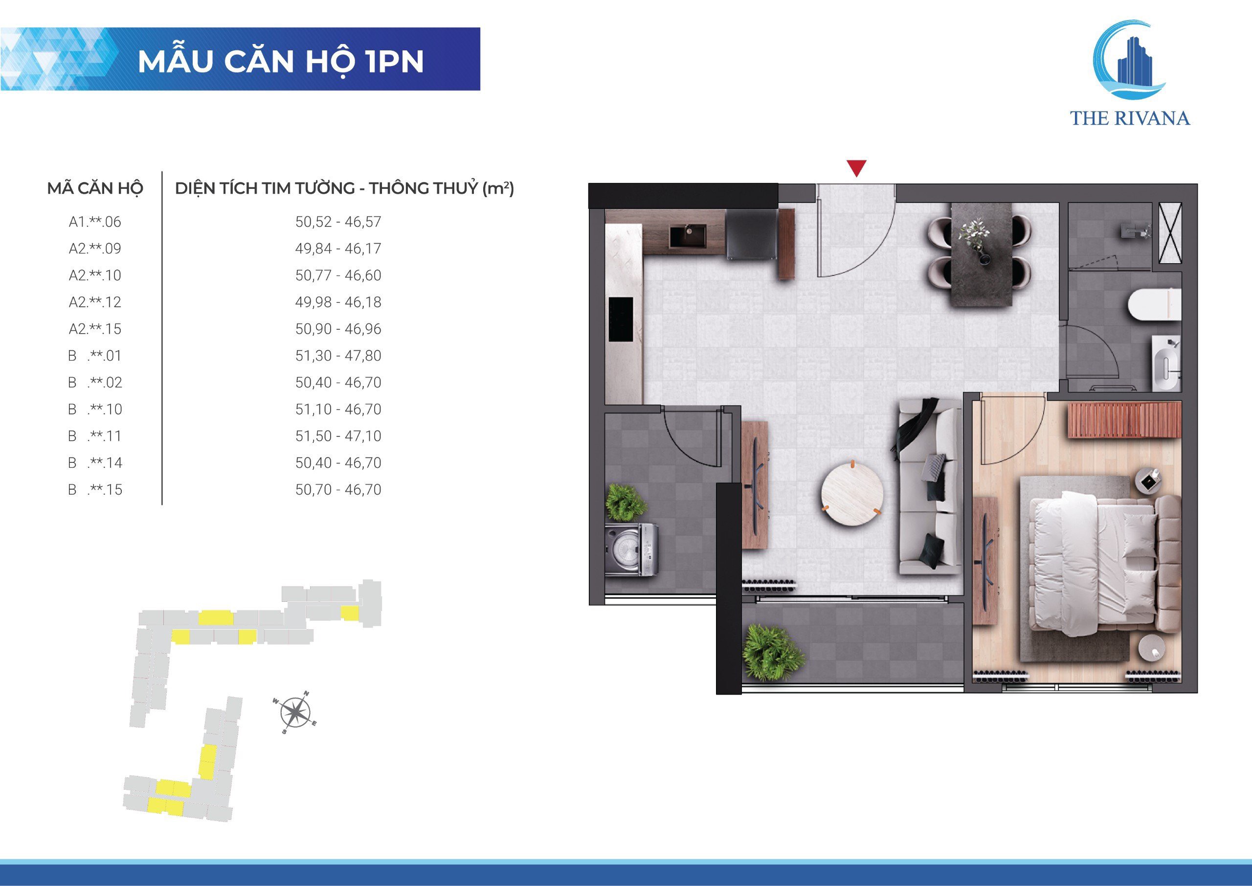Mẫu căn hộ 1PN Mẫu căn hộ 1PN
